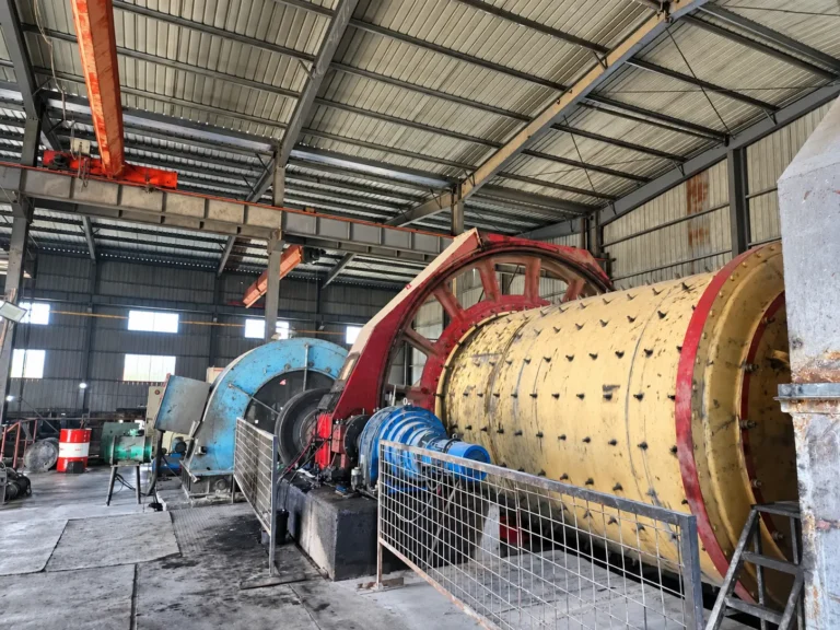 Grinding mill interior at the Shi and Yan mining facility